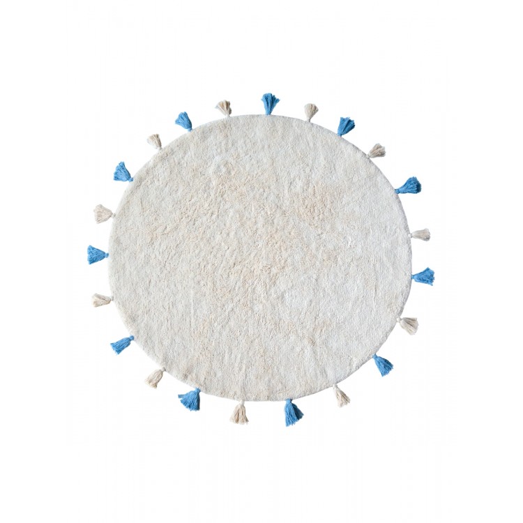 Хлопковый ковер Lillaland COLORFUL WHITE BLUE D140 от LILLALAND