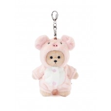 Lina Медведь молочный в костюмчике Хрюшка брелок XS (±15 см)