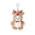 Lina Медведь белый в костюмчике Олень брелок XS (±15 см) от TeddyTales Lina Медведь белый в костюмчике Олень брелок XS (±15 см) от TeddyTales