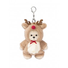 Lina Медведь молочный в костюмчике Олень брелок XS (±15 см)