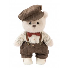 Lina Медведь молочный в Винтажном Костюме Жениха  M (±30 см)