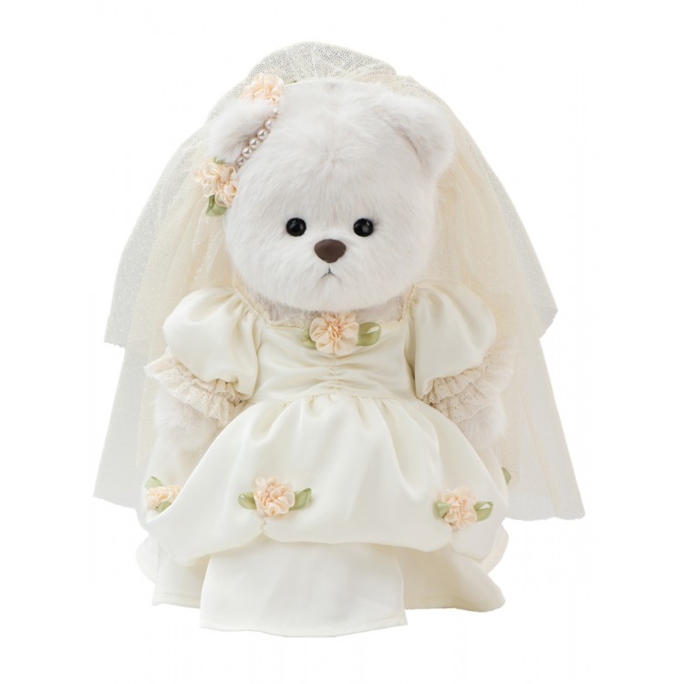Lina Медведь белый в Винтажном платье невесты M (±30 см) от TeddyTales