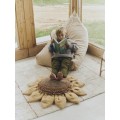 Круглая интерьерная подушка Подсолнух 90*90 от Lorena Canals