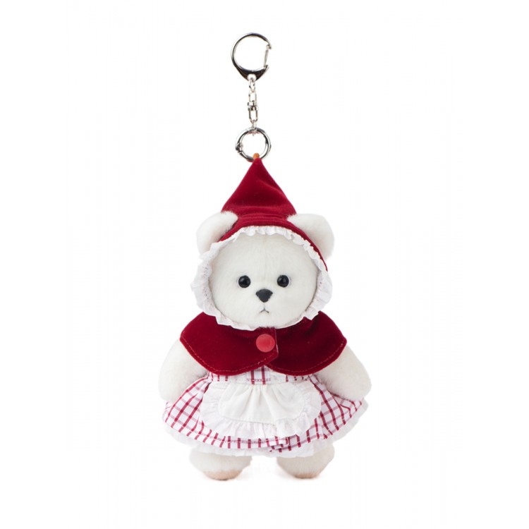 Lina Медведь белый в Костюме Красная шапочка брелок  XS (±15 см) от TeddyTales