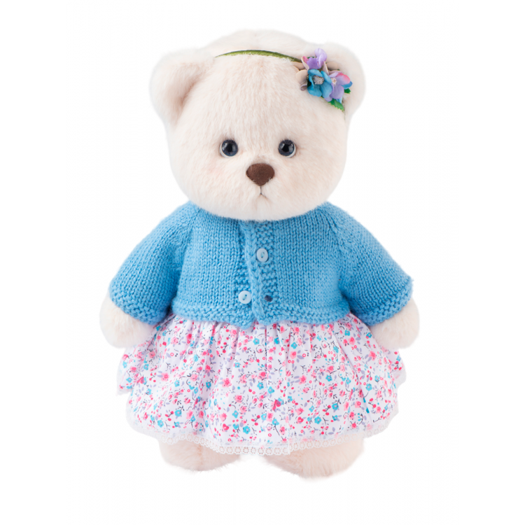 Lina Медведь Незабудка пудинговый цвет с костюмом M (±30 см) от TeddyTales Lina Медведь Незабудка пудинговый цвет с костюмом M (±30 см) от TeddyTales
