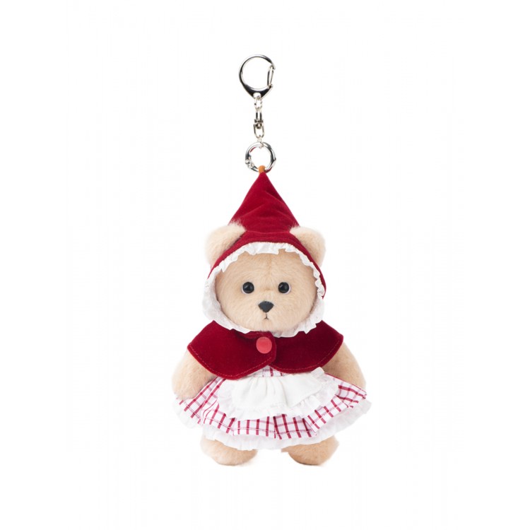 Lina Медведь молочный в Костюме Красная шапочка брелок XS (±15 см) от TeddyTales Lina Медведь молочный в Костюме Красная шапочка брелок XS (±15 см) от TeddyTales