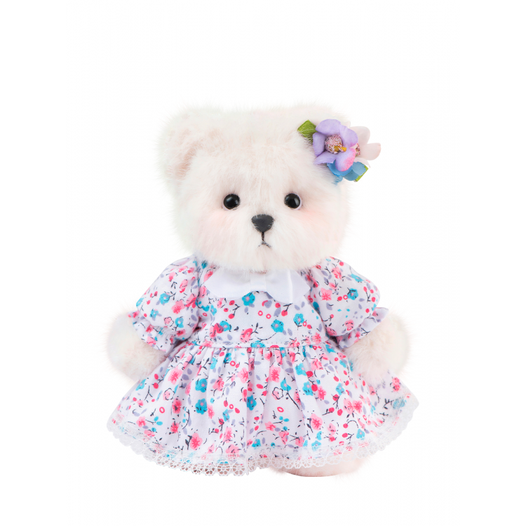 Lina Медведь Незабудка пудинговый цвет с костюмом XS (±15 см) от TeddyTales Lina Медведь Незабудка пудинговый цвет с костюмом XS (±15 см) от TeddyTales