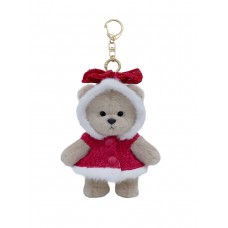 Lina Медведь молочный в Плаще с бантом брелок XS (±15 см)