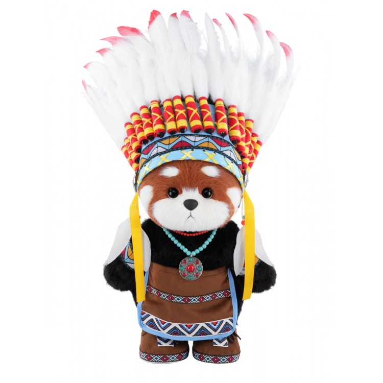 Lina Красная панда Вождь длинношёрстная M (±30 см) крас-кор цвет в одежде вождя от TeddyTales Lina Красная панда Вождь длинношёрстная M (±30 см) крас-кор цвет в одежде вождя от TeddyTales