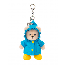 Синий комплект XS с дождевиком и жёлтыми туфлями