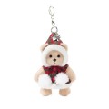 Lina Медведь молочный в Плаще с помпонами брелок  XS (±15 см) от TeddyTales