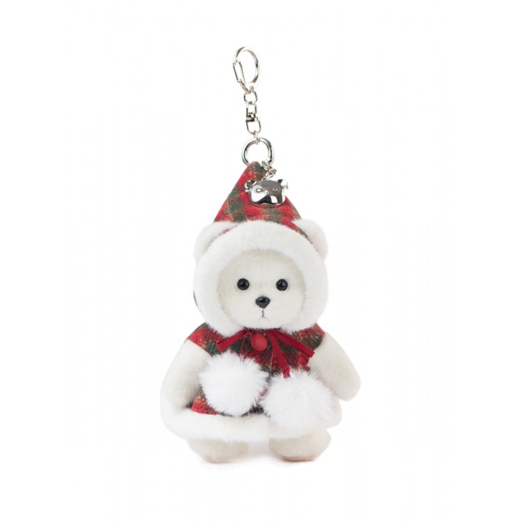 Lina Медведь белый в Плаще с бантом брелок XS (±15 см) от TeddyTales Lina Медведь белый в Плаще с бантом брелок XS (±15 см) от TeddyTales