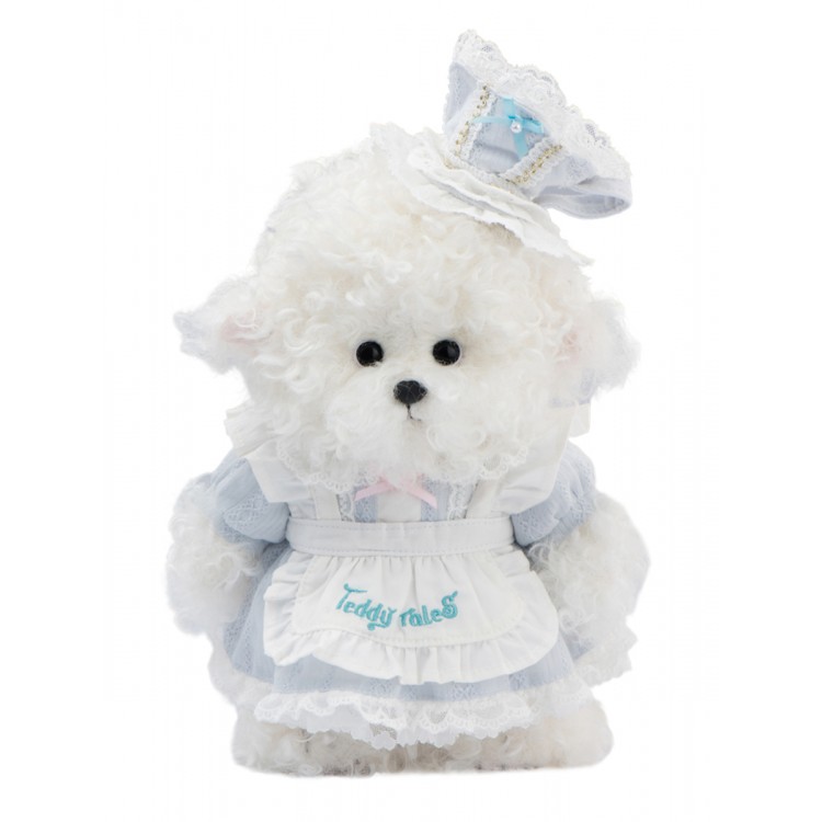 Lina Щенок Бишон белый S (±20 см) Маршмелоу в наряде для чаепития от TeddyTales