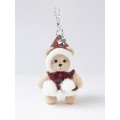 Lina Медведь молочный в Плаще с помпонами брелок  XS (±15 см) от TeddyTales